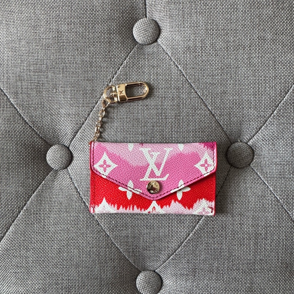 Vibrant Pink and Red Monogram Key Holder
